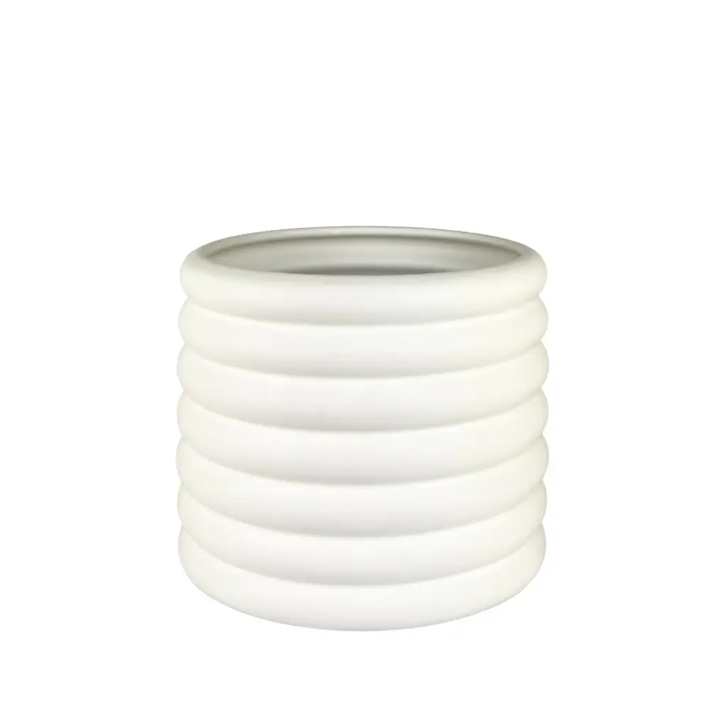 Wave pot white - 9.75x8"