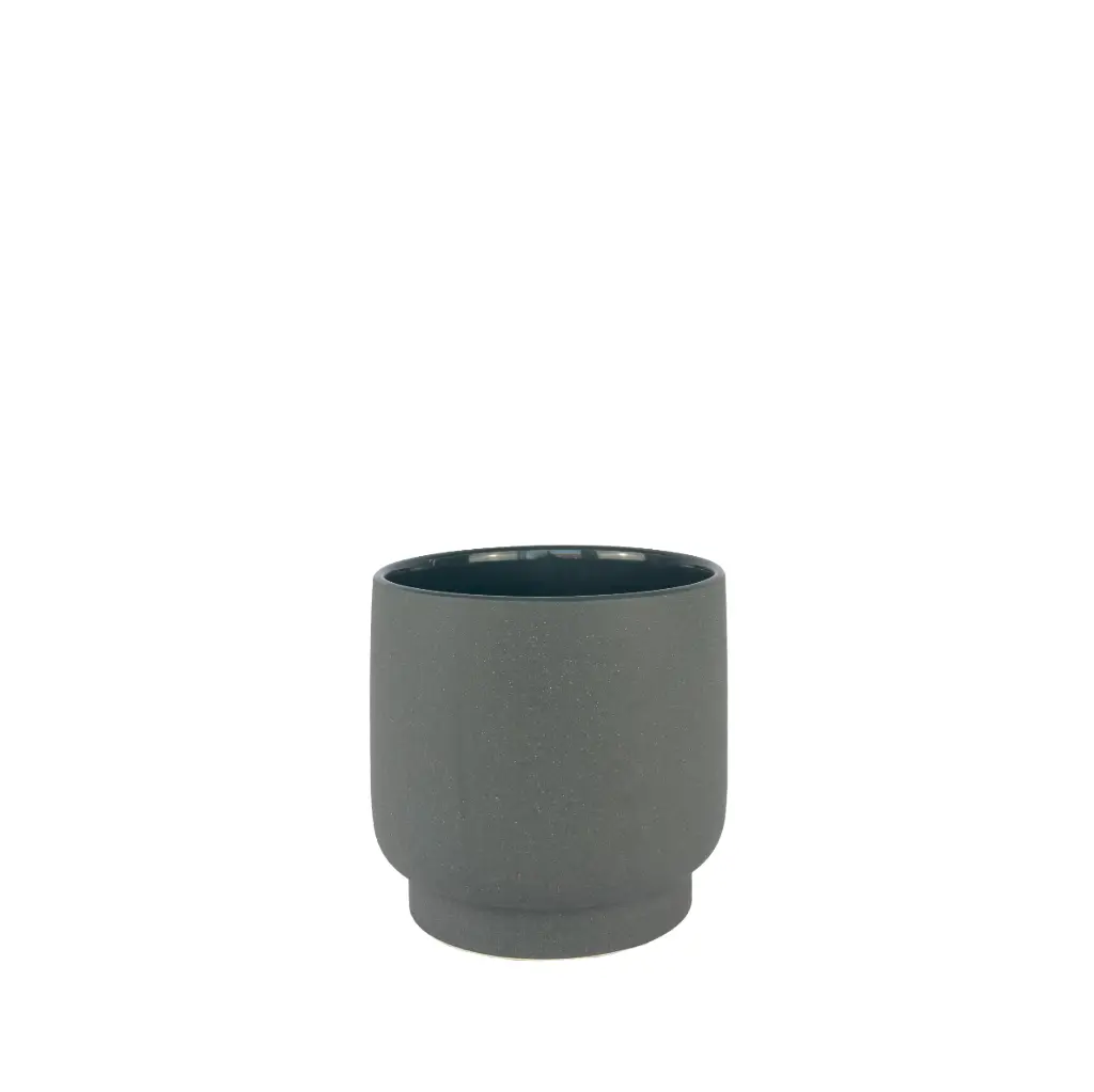 Palma pot round charcoal - 7x6.25"