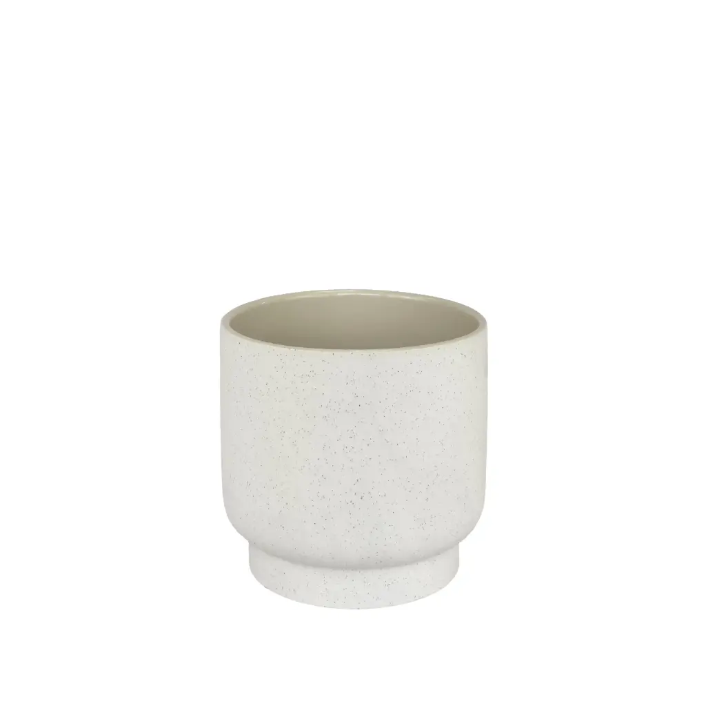 Palma pot round white - 7x6.25"