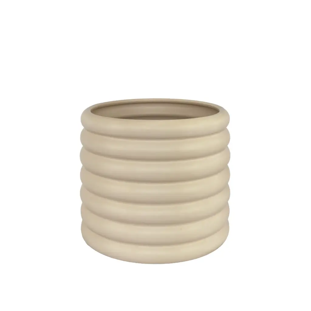 Wave pot taupe - 7.75x6.25"