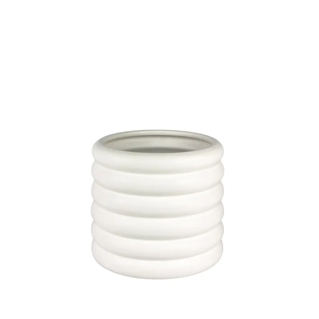Wave pot white - 7.75x6.25"