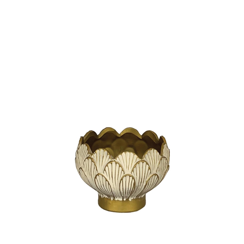 Amarina footed bowl gold - 6.5x4.5"