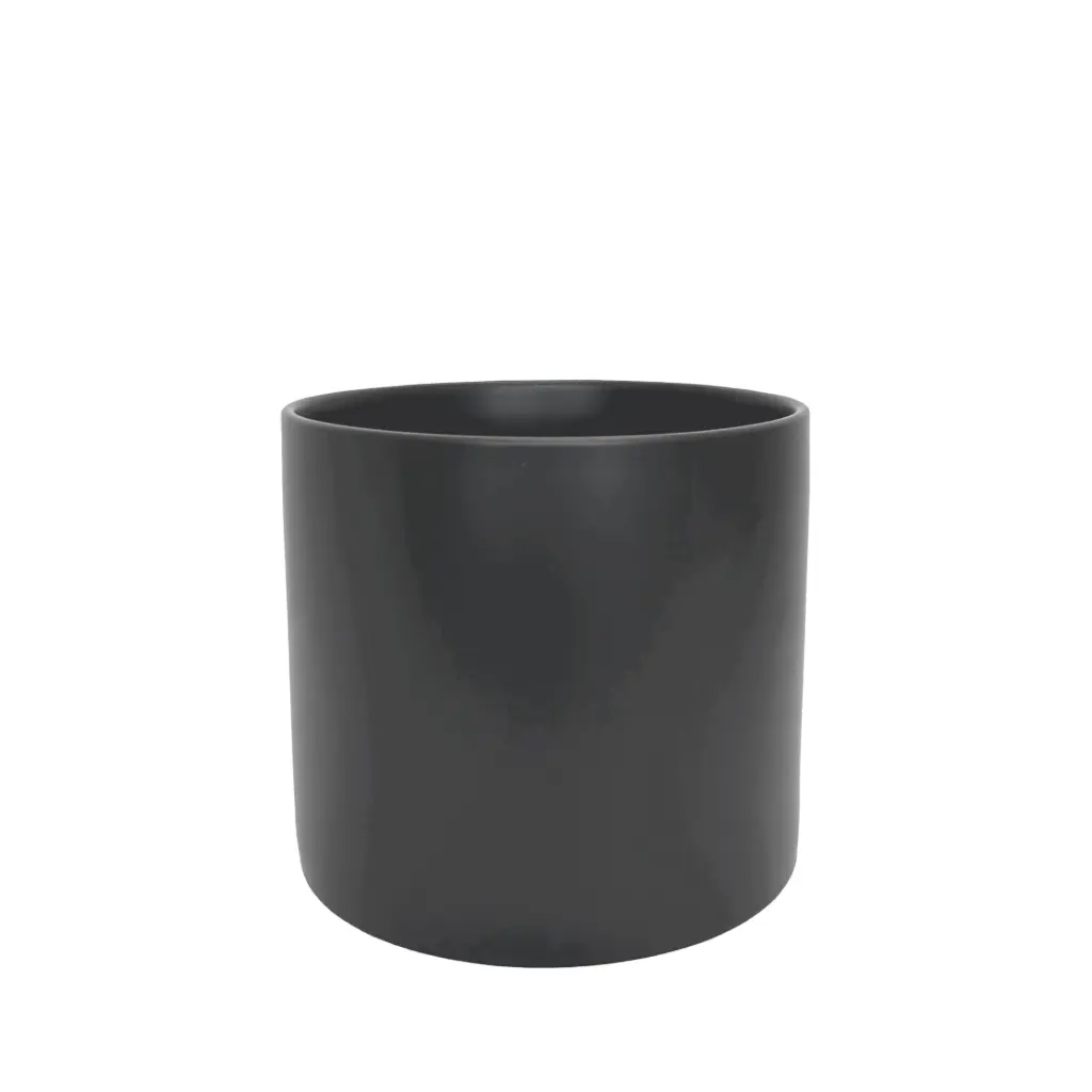 Atlas pot round matte black - 9x8.5"