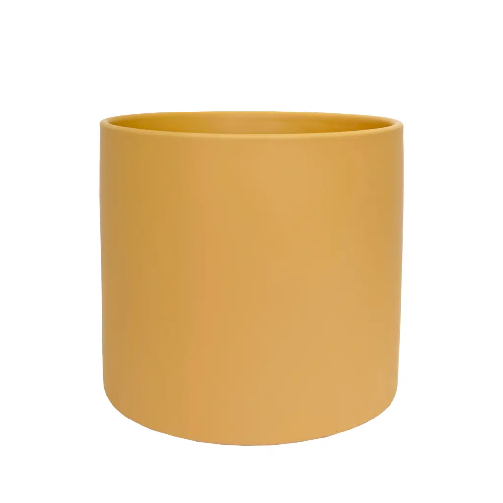 Atlas pot round matte ochre - 11x10.25"