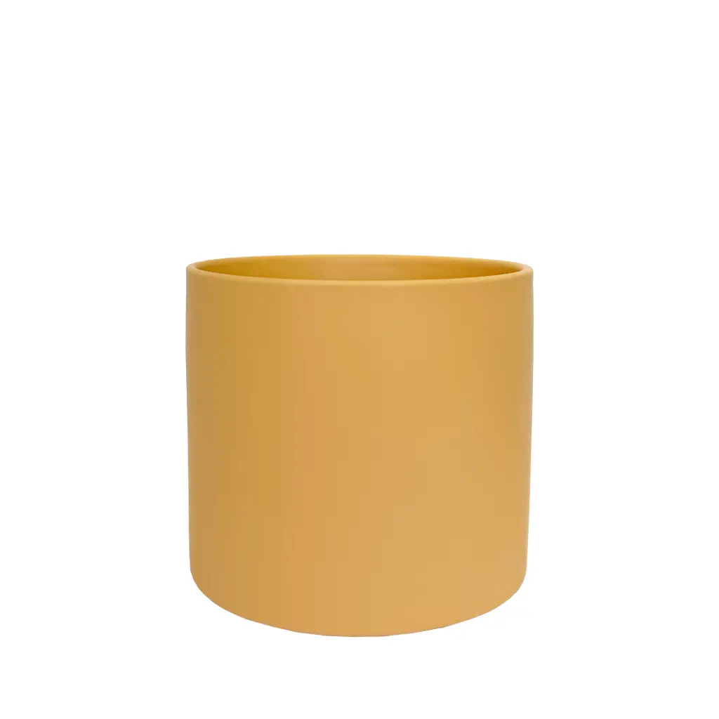 Atlas pot round matte ochre - 9x8.5"