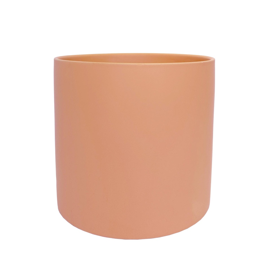 Atlas pot round matte peach - 11x10.25"