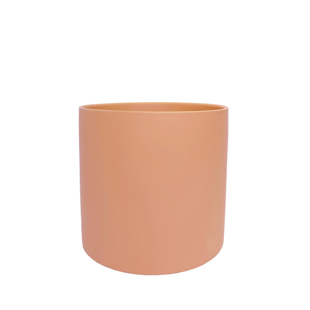 Atlas pot round matte peach - 9x8.5"