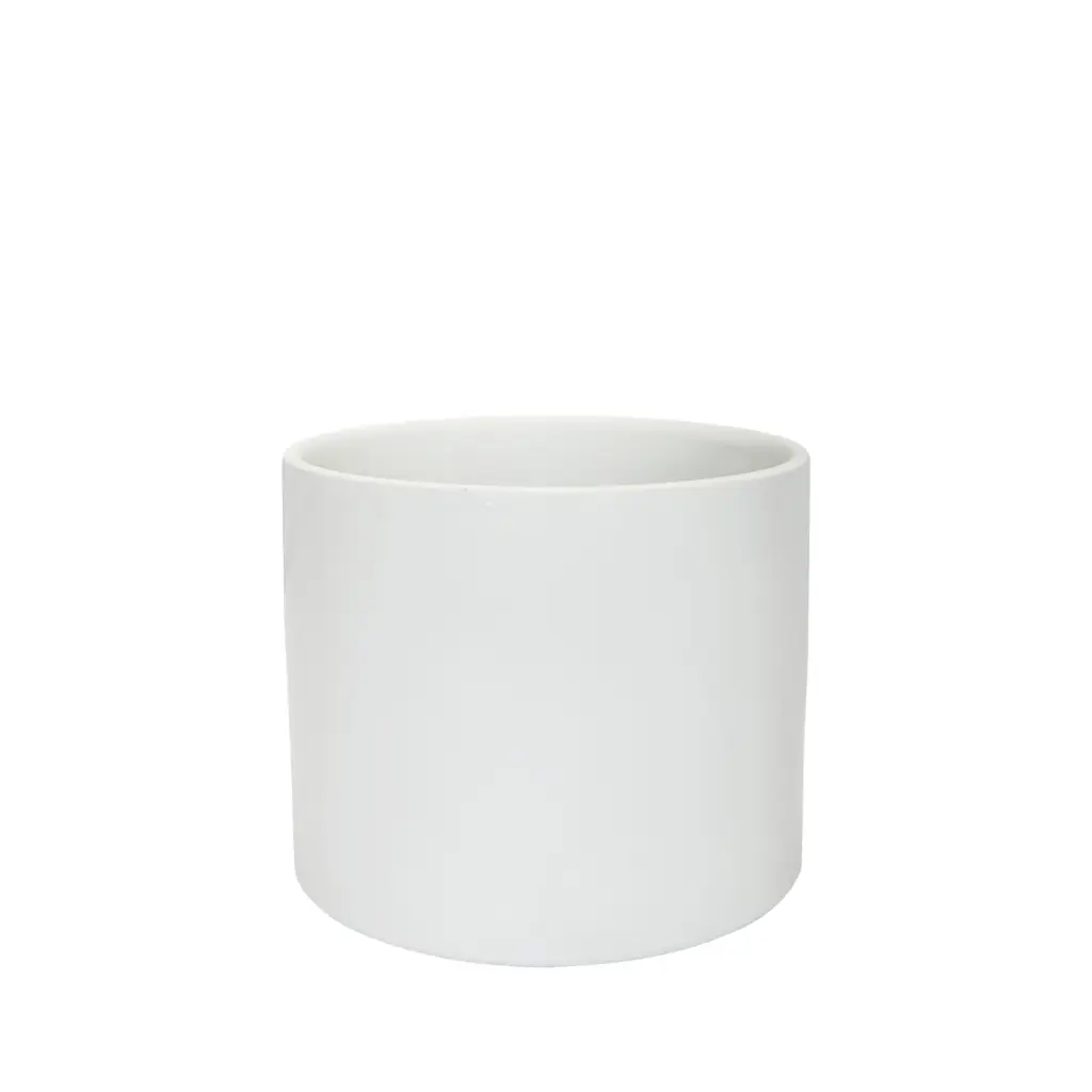 Atlas pot round matte white - 9x8.5"