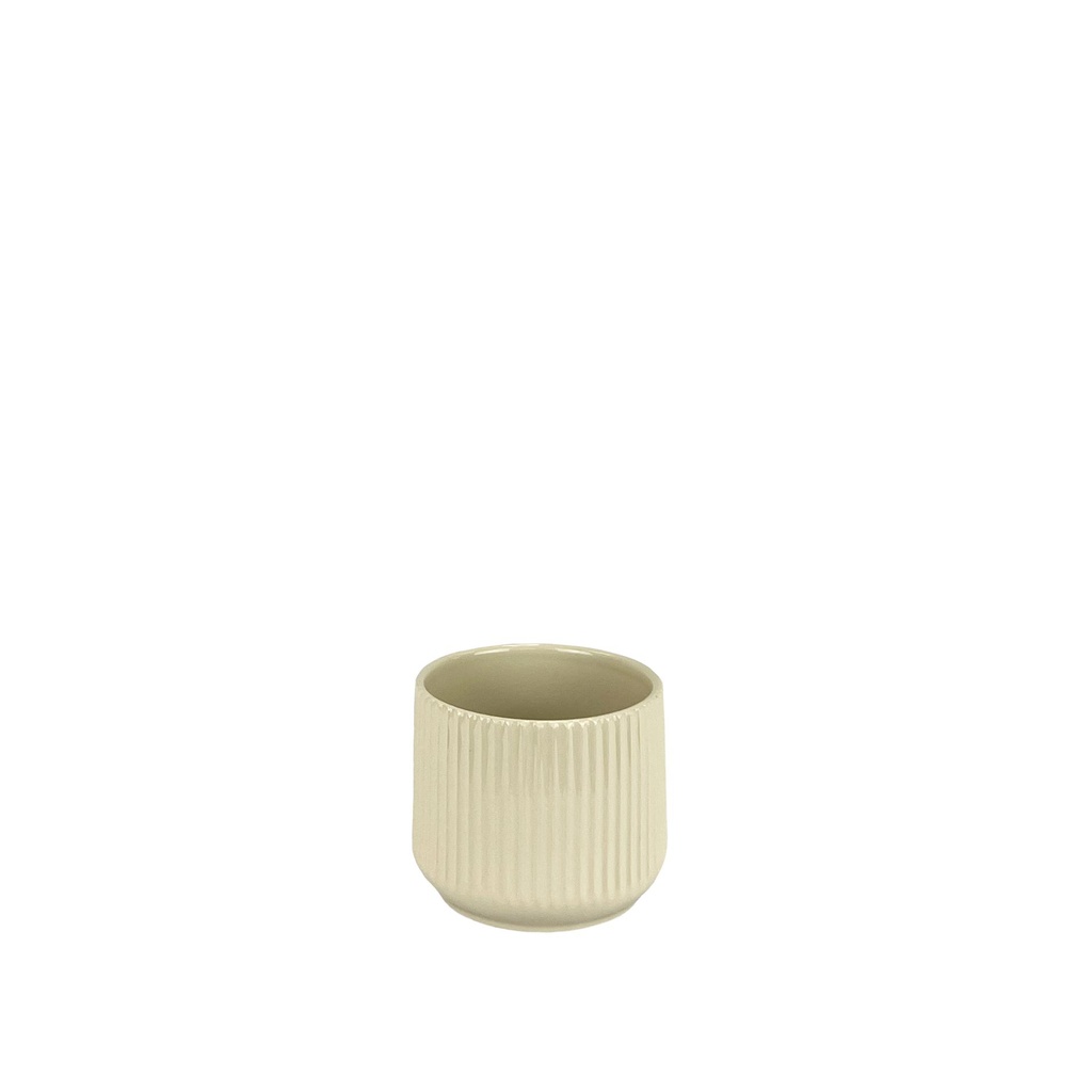 Della pot round beige - 5x4.25"