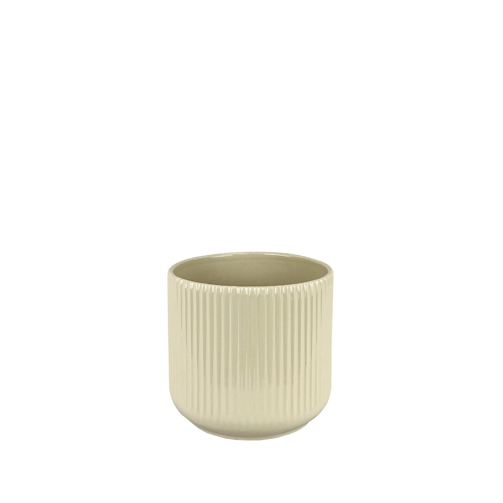 Della pot round beige - 7.5x6.75"