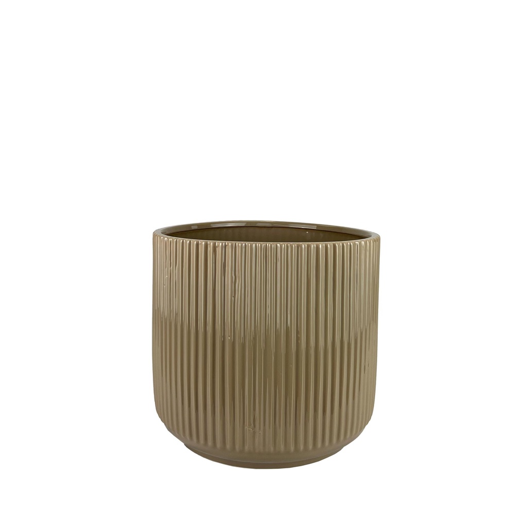 Della pot round brown - 11.75x10.5"