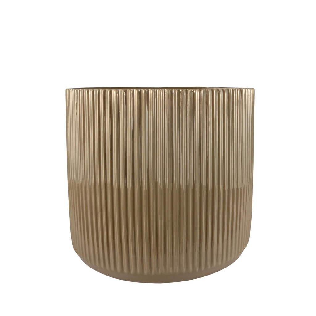 Della pot round brown - 15x13.5"