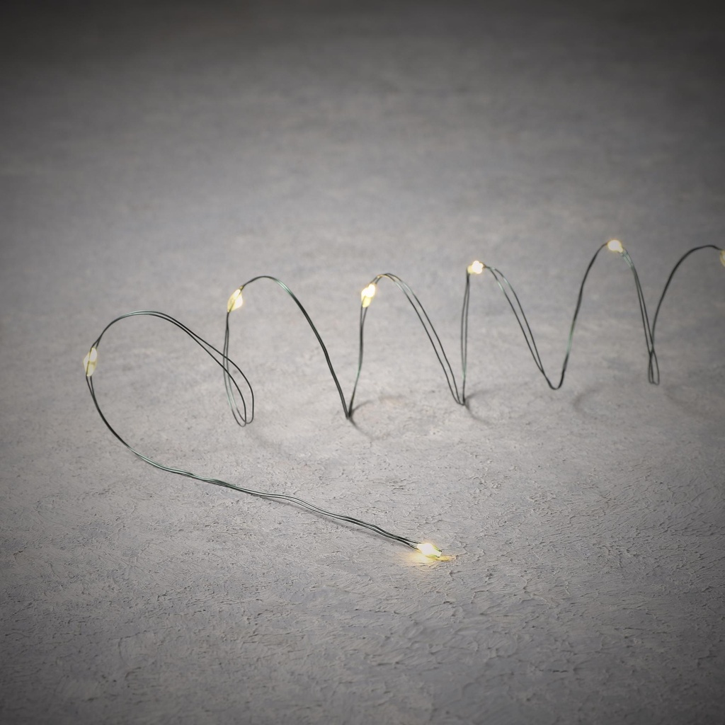 Indoor String LED Wire B/O 10L Green - 3.25'