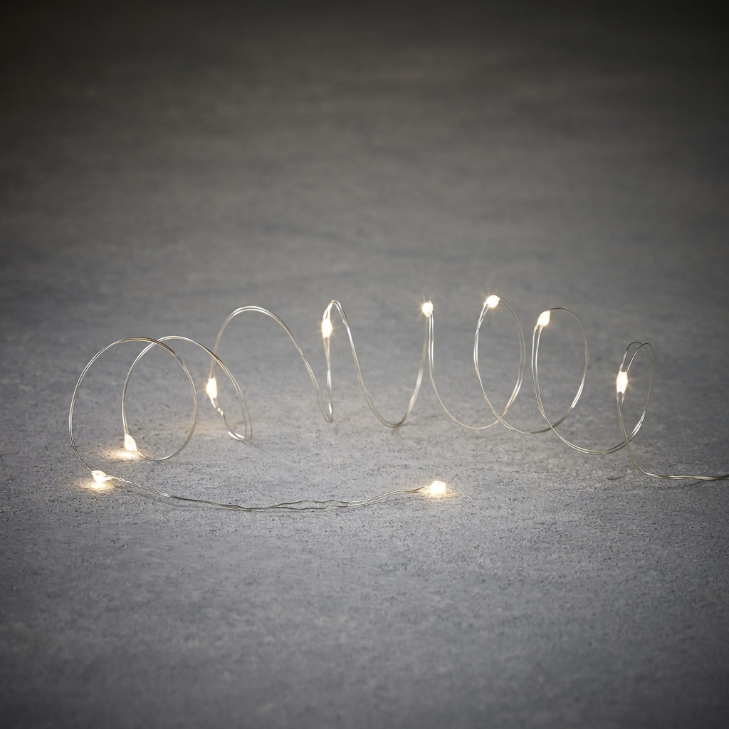 Indoor String LED Wire B/O 10L Silver - 3.25'
