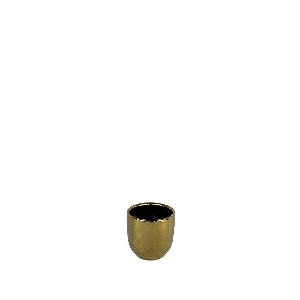 Lana pot round shiny gold - 3.5x3.25"