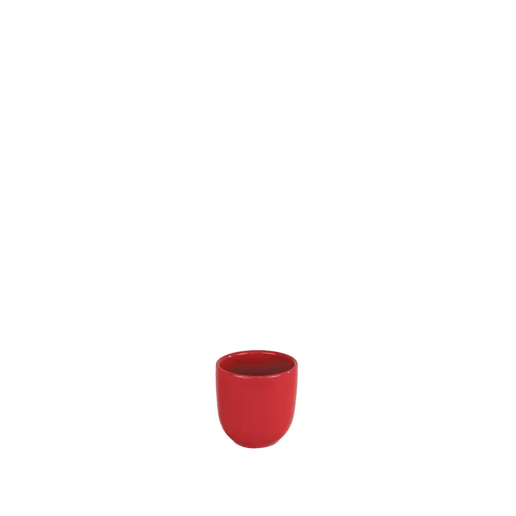 Lana pot round shiny red - 3.5x3.25"