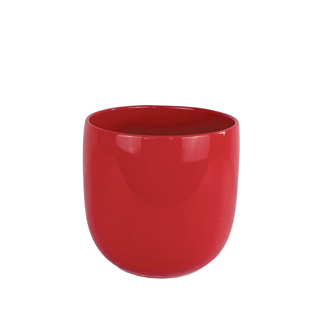 Lana pot round shiny red - 8.75x8"