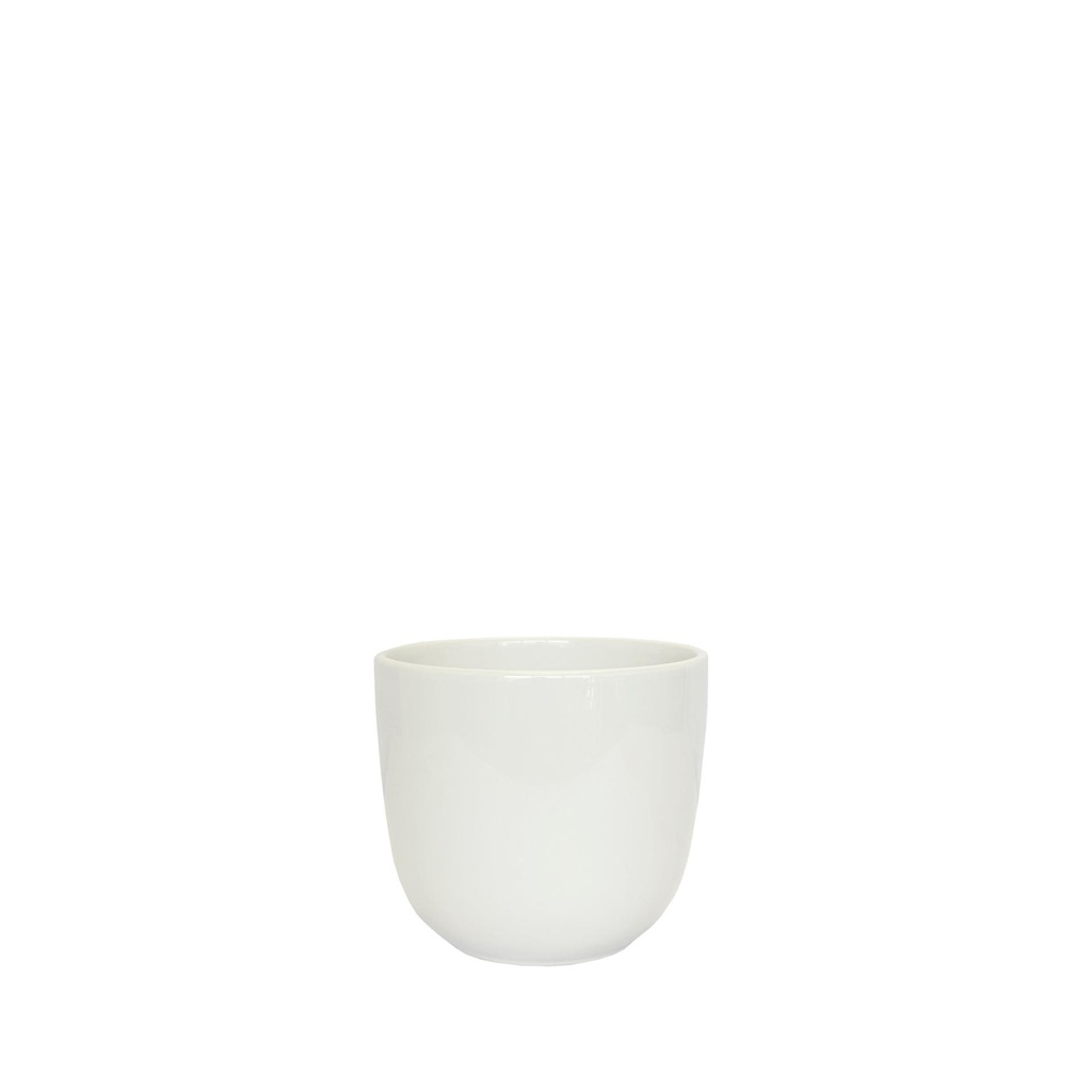 Lana pot round shiny white - 4.75x4.25"