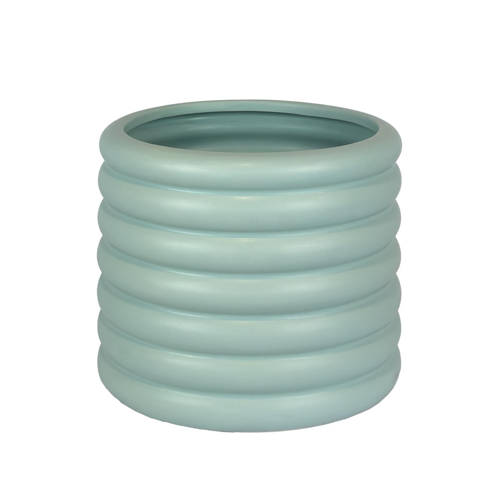 Luna pot round blue 10.5x8.25"
