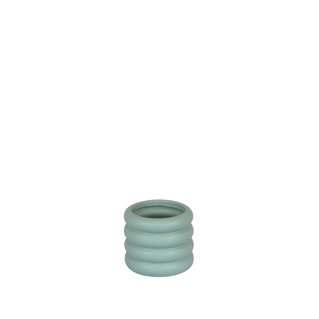Luna pot round blue 4.25x3.25"