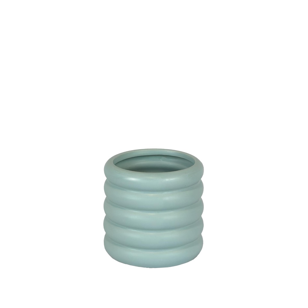 Luna pot round blue 5.75x5"