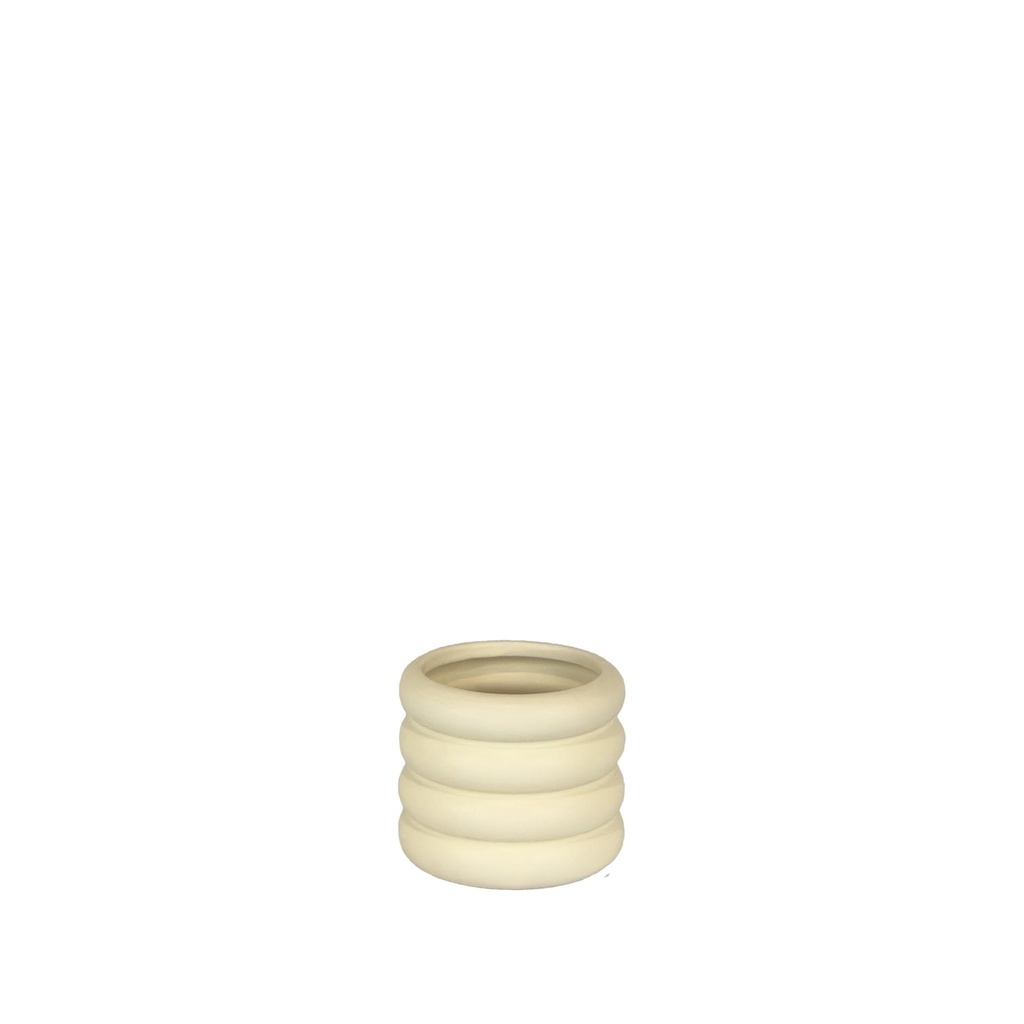 Luna pot round cream 4.25x3.25"
