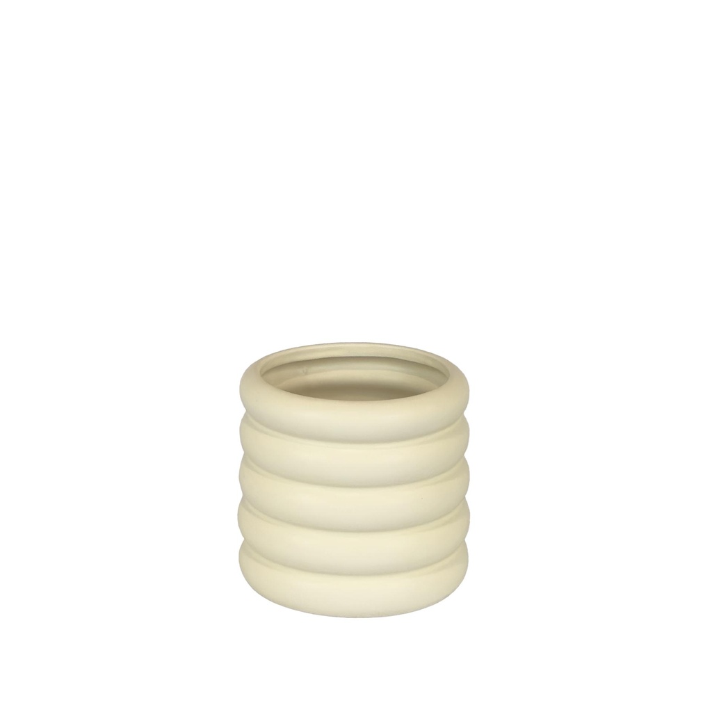 Luna pot round cream 5.75x5"