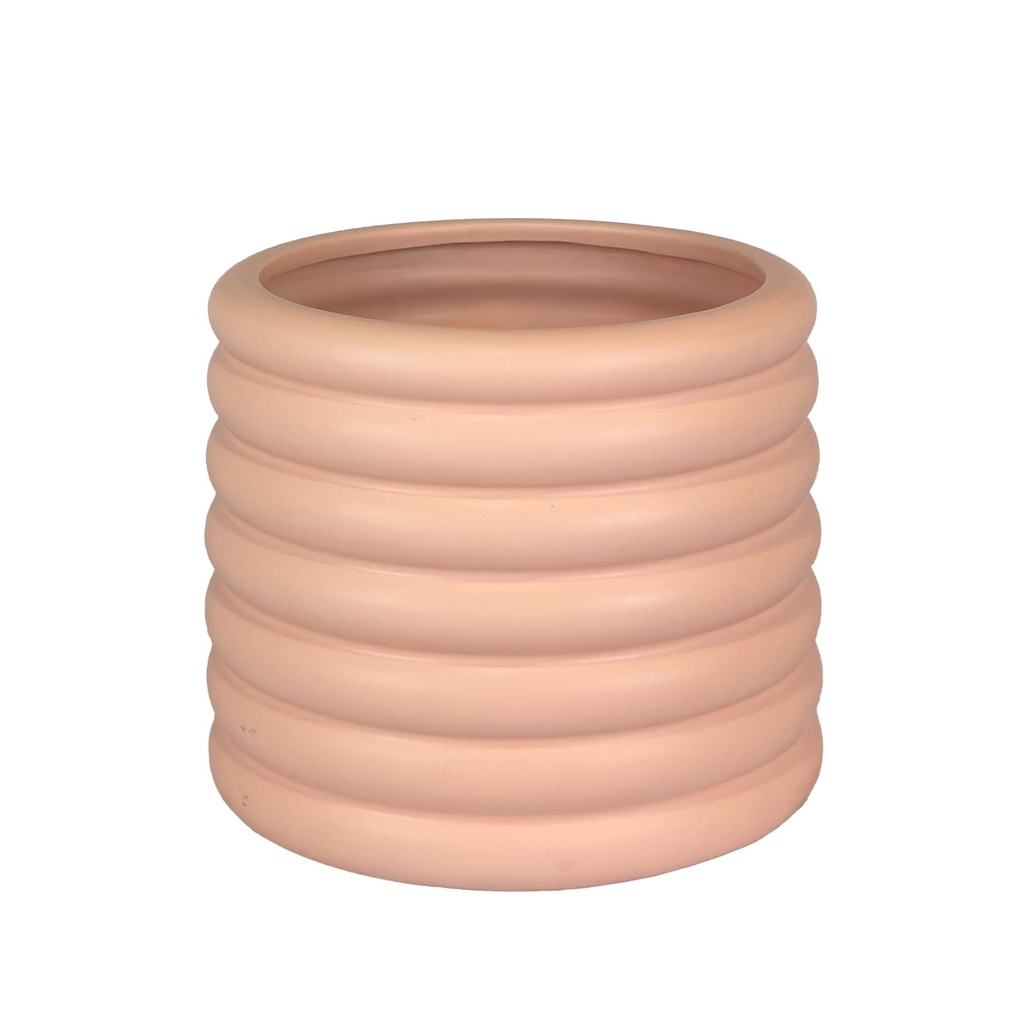 Luna pot round pink 10.5x8.25"