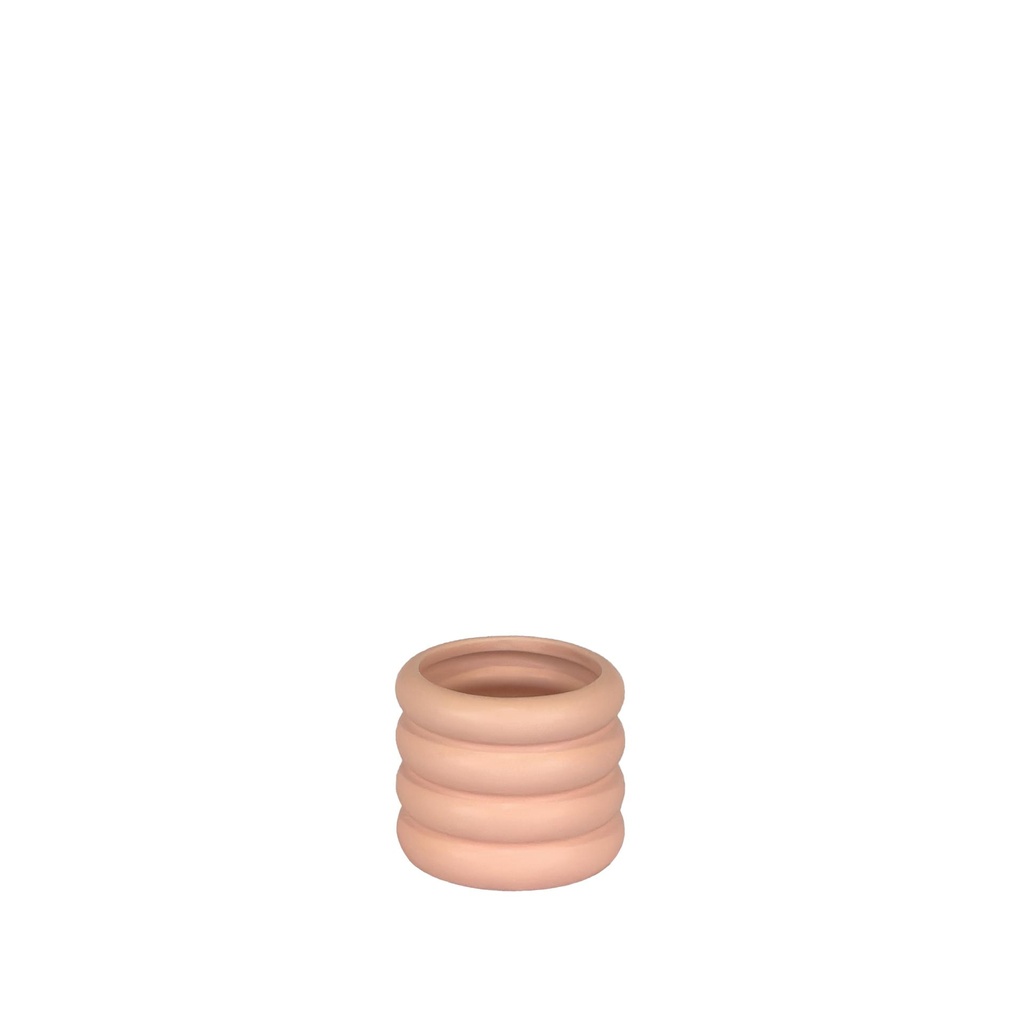 Luna pot round pink 4.25x3.25"