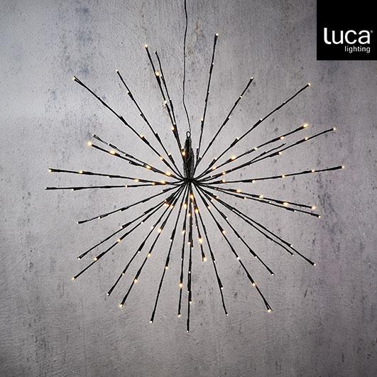 Outdoor LED Hanging Firework P/I 160L Black Classic White - 19"