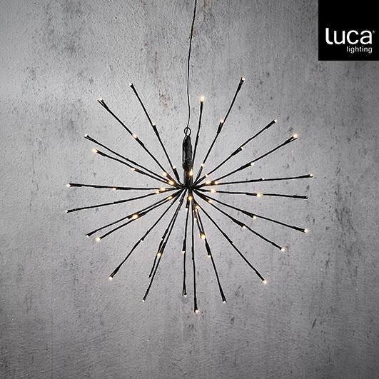 Outdoor LED Hanging Firework P/I 72L Black Classic White - 12.75"