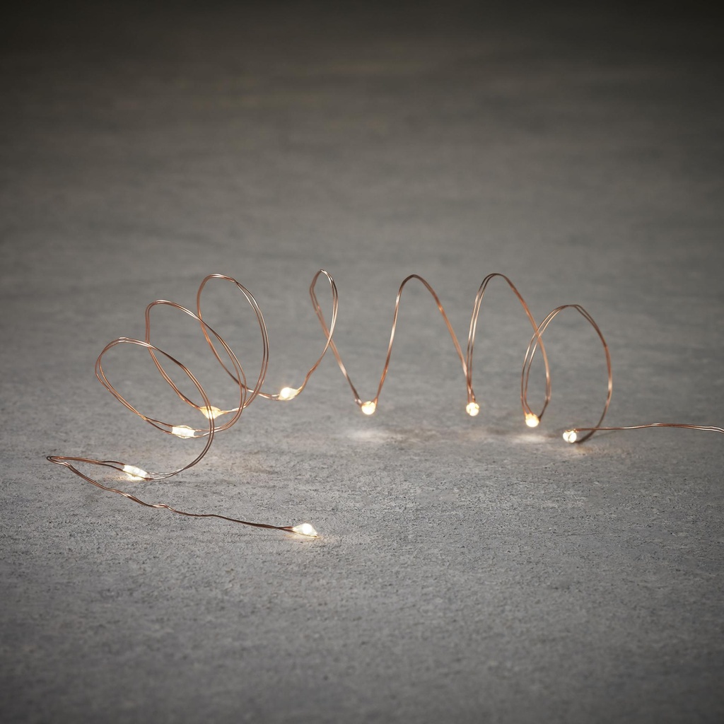 Outdoor String LED Wire B/O 50L Copper - 16.5'