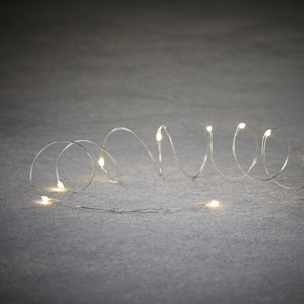 Outdoor String LED Wire B/O 50L Silver - 16.5'