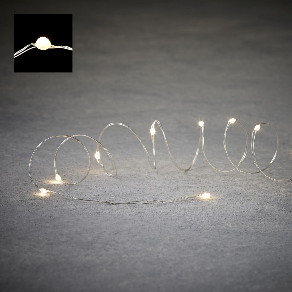 Outdoor String LED Wire P/I 200L Silver - 66'