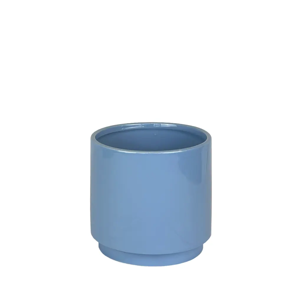 Silas pot round blue 7.25x6.5"