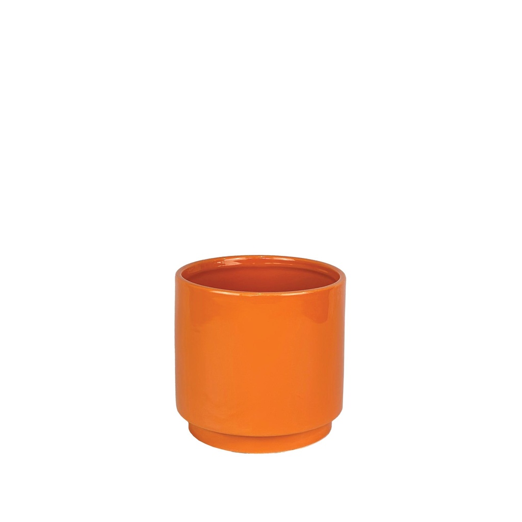 Silas pot round orange 7.25x6.5"