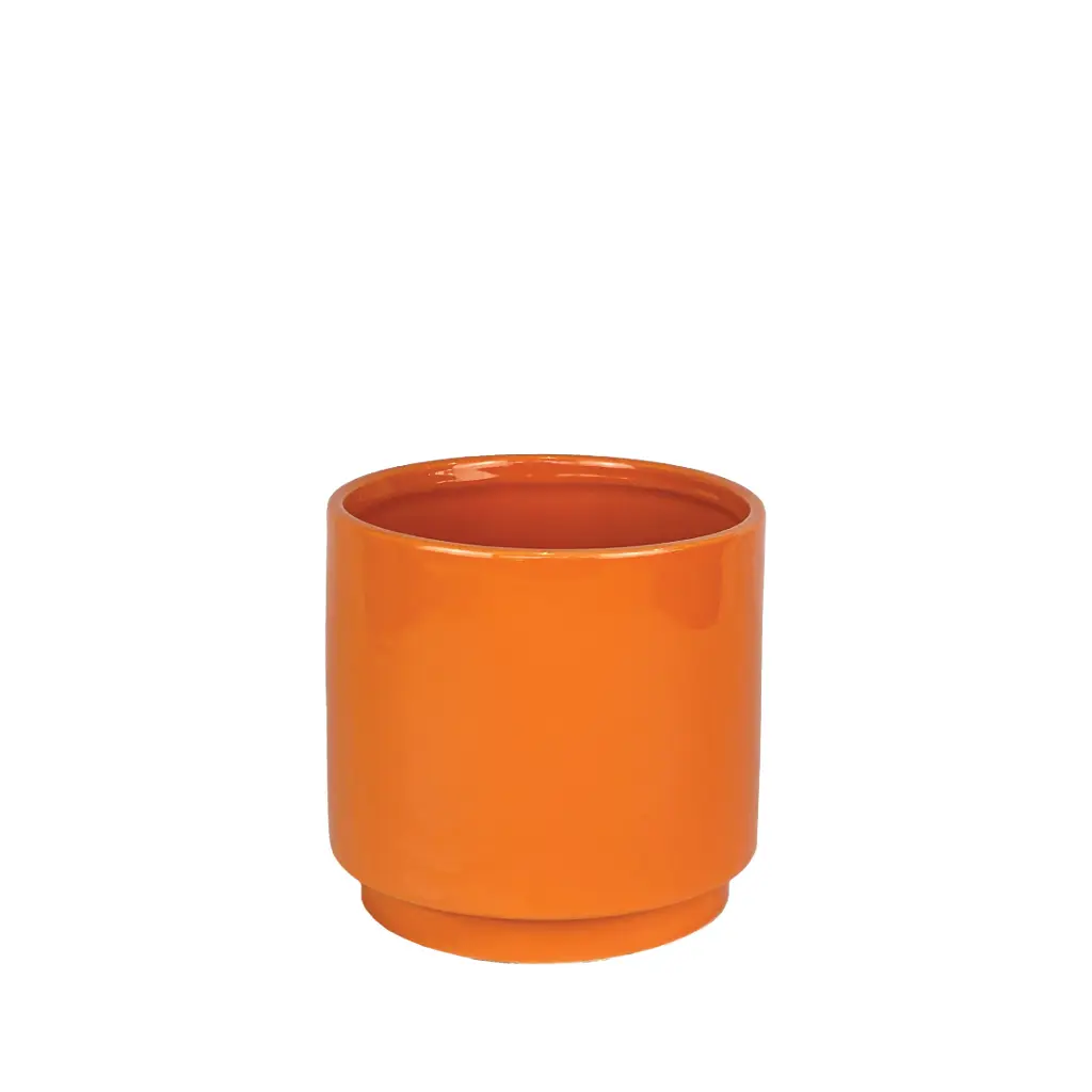Silas pot round orange 7.25x6.5"
