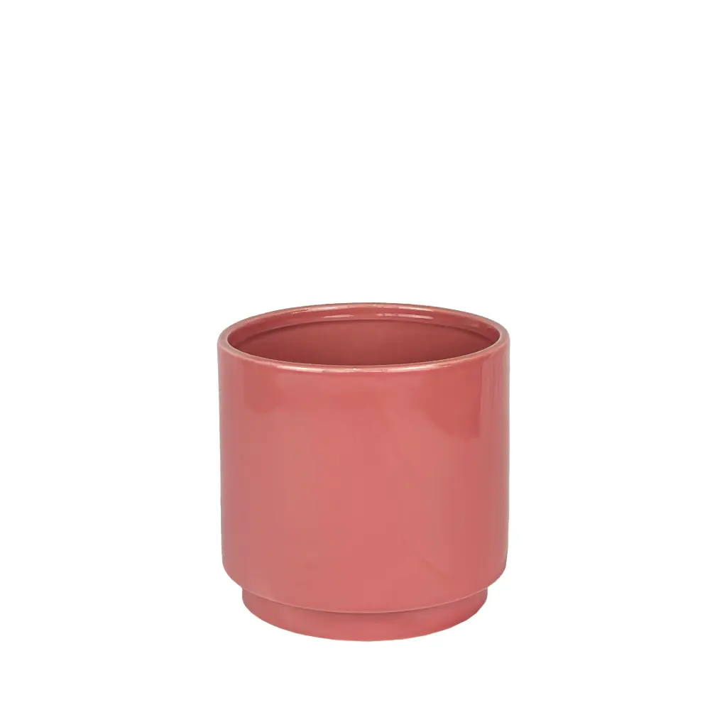 Silas pot round pink 7.25x6.5"