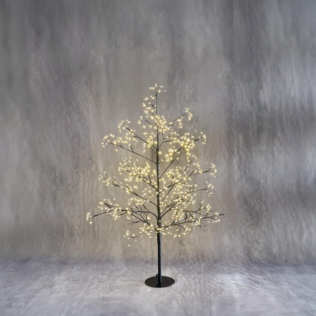 Tree led black warm white 990led IP44 with timer - 47.25"