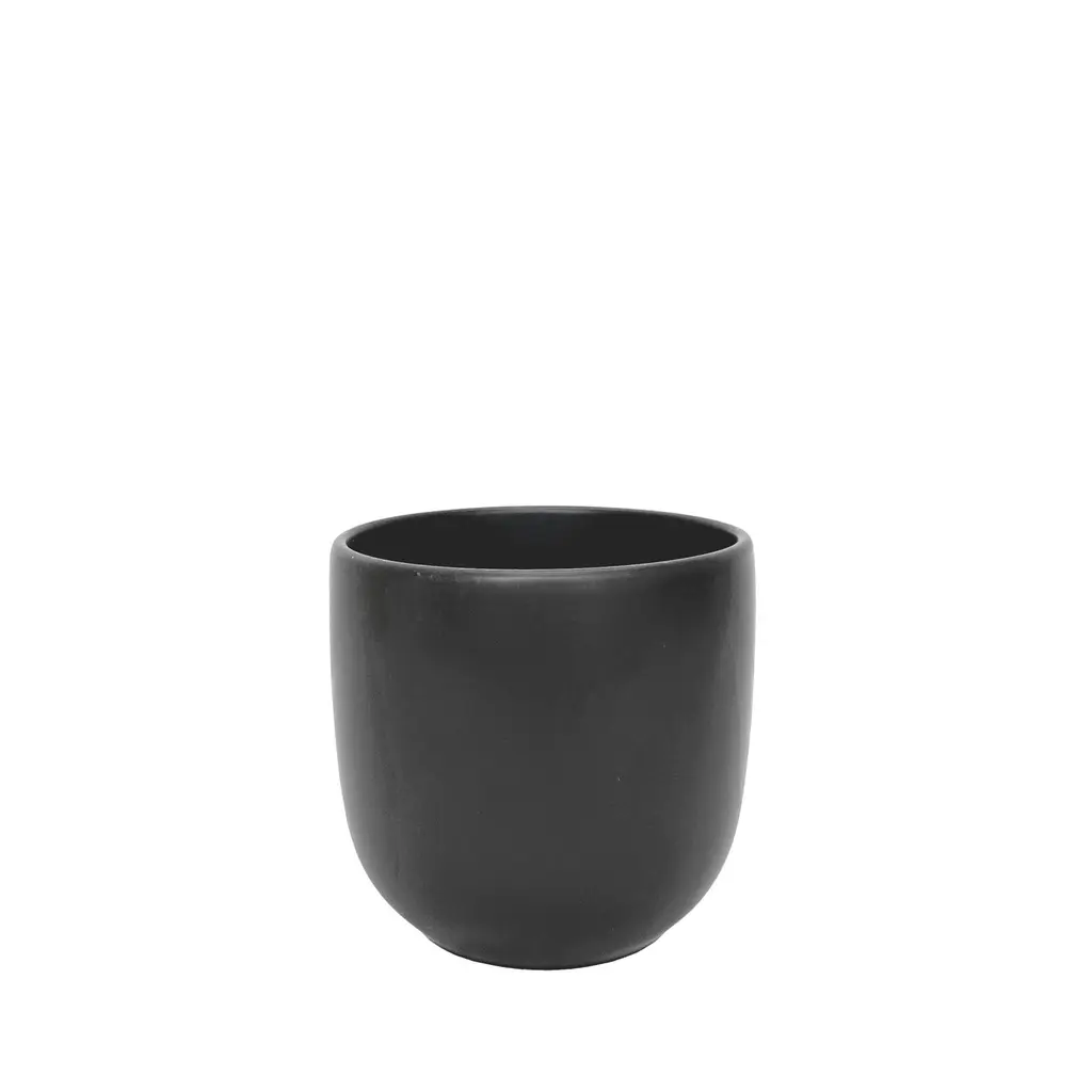 Tusca pot round black - 6.75x6.25"