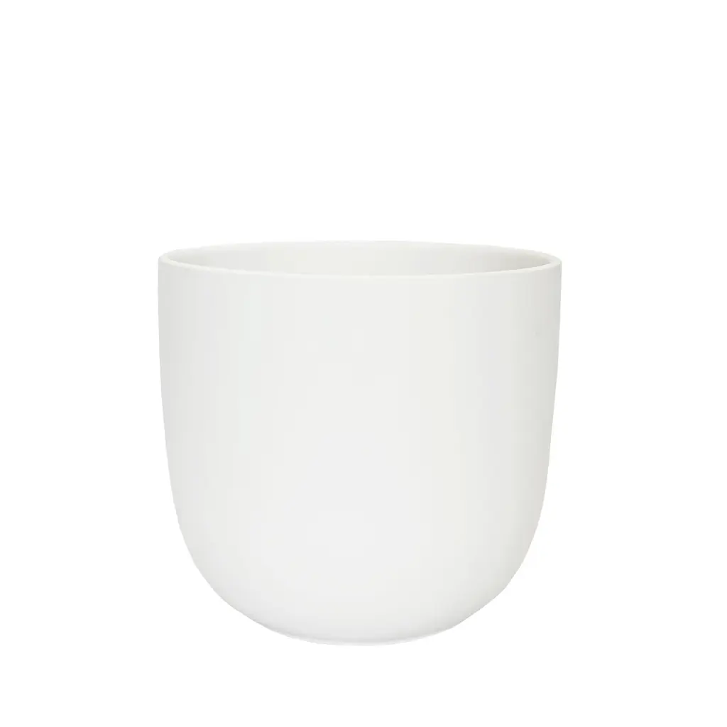 Tusca pot round white - 8.75x8"