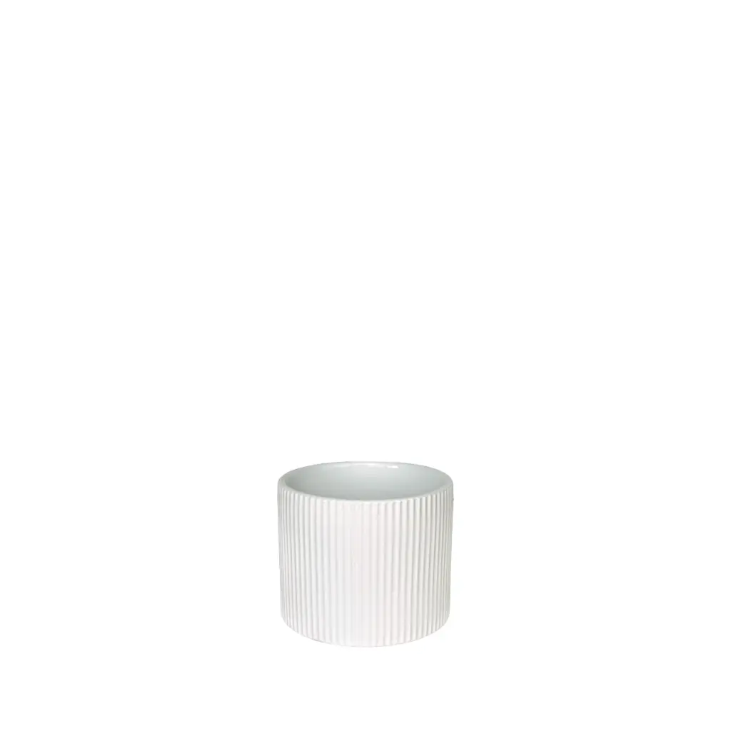 Siena pot round white - 4.75x4"