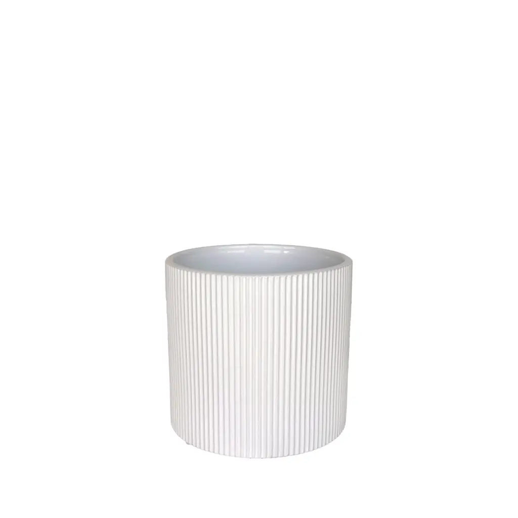 Siena pot round white - 6.5x6.25"