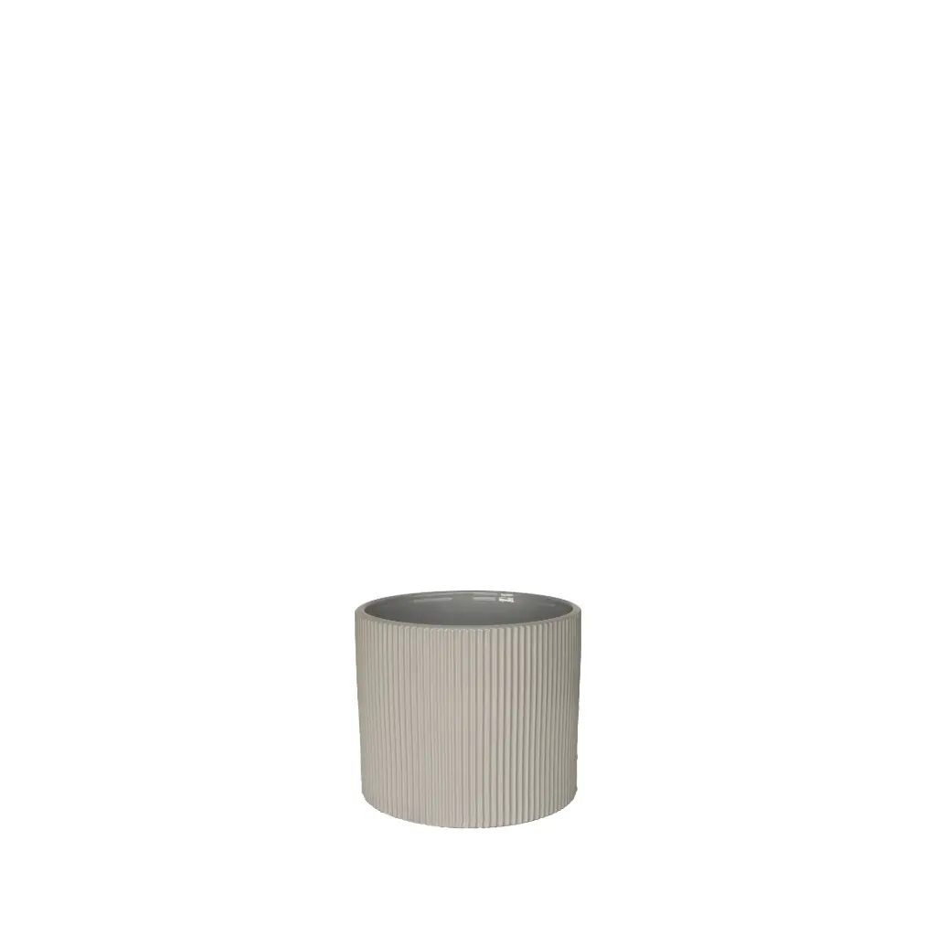 Siena pot round taupe - 4.75x4"