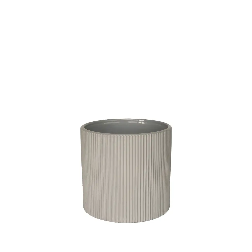 Siena pot round taupe - 6.5x6.25"