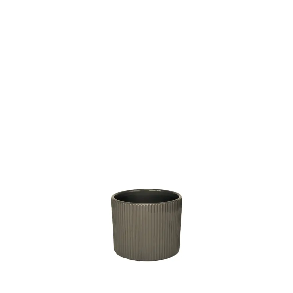 Siena pot round dark brown - 4.75x4"