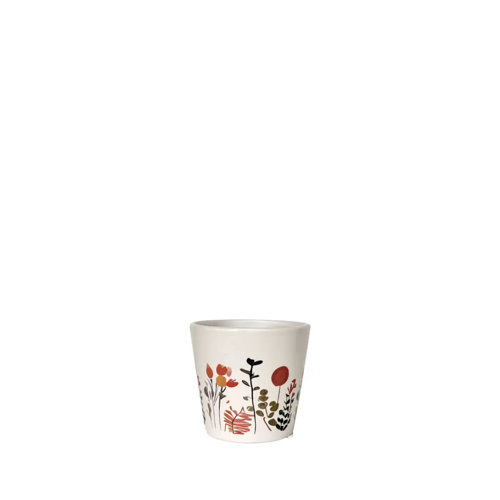 Flora pot round white - 4.5x4"