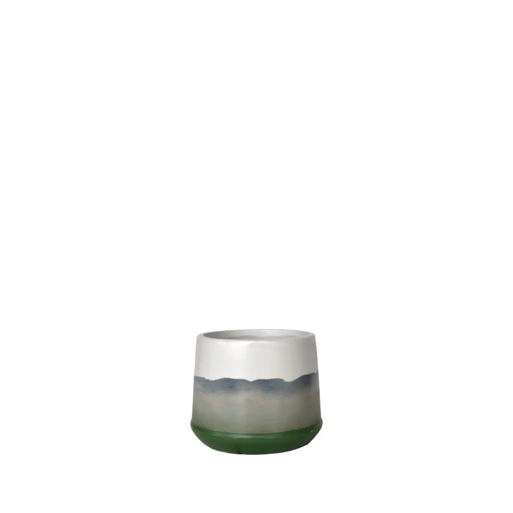 Paz pot round cream green - 5x4"