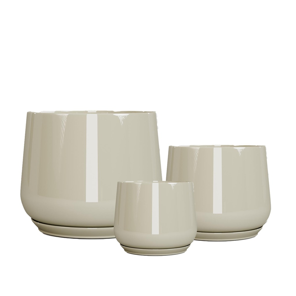 Nadia pot round set of 3 light green - 8.5x7.5"