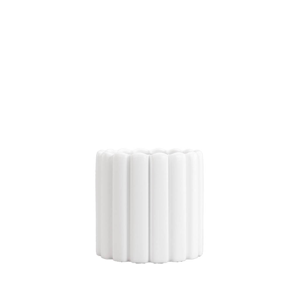 Beau pot round white - 6.75x6.25"